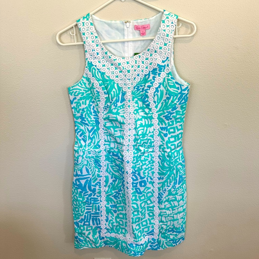 Lilly Pulitzer McFarlane Shift seaside aqua dress